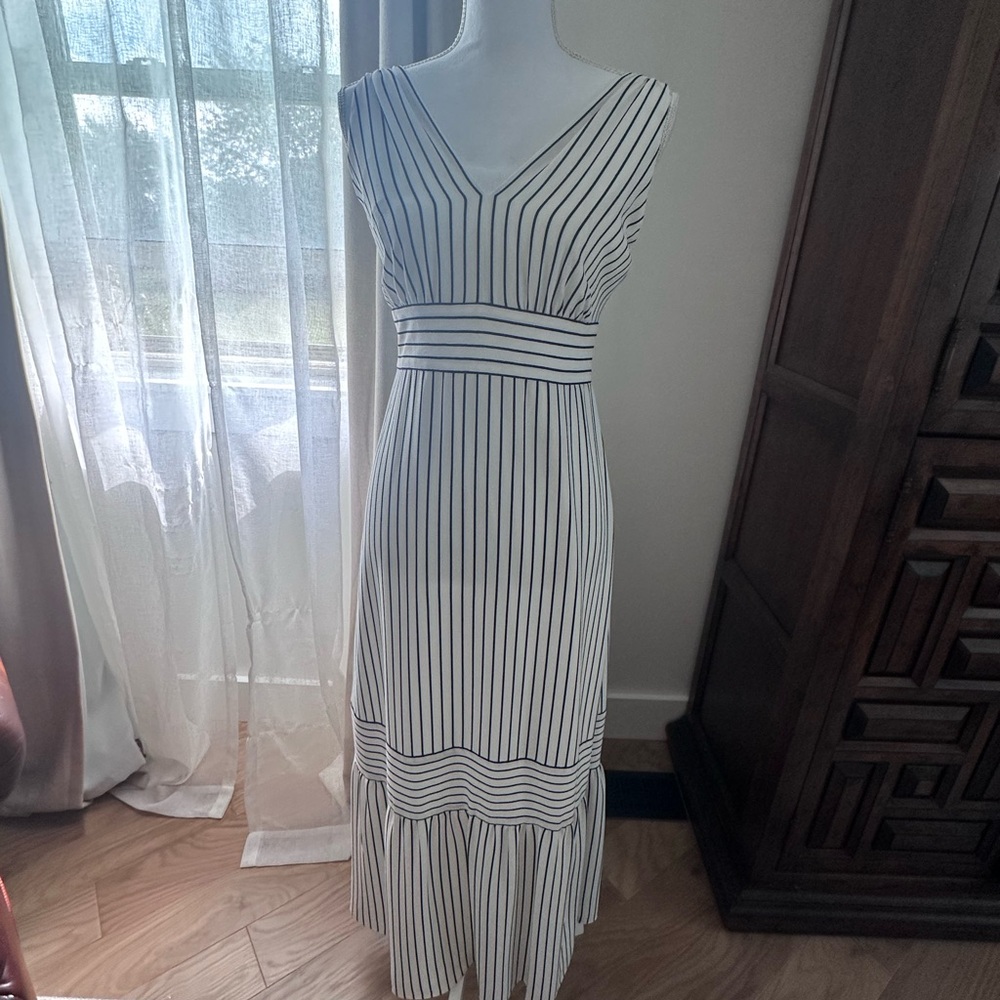 Ralph Lauren Black and White Striped Maxi Dress